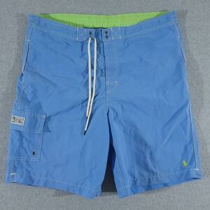 Polo Ralph Lauren Swimwear Mens Large Cargo Board Shorts Swim Trunks Aqua Pony